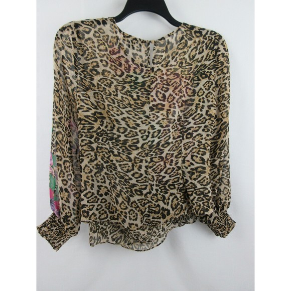 INC International Concepts Women's Plus Size Top Floral/Leopard Size 0X - Picture 4 of 6
